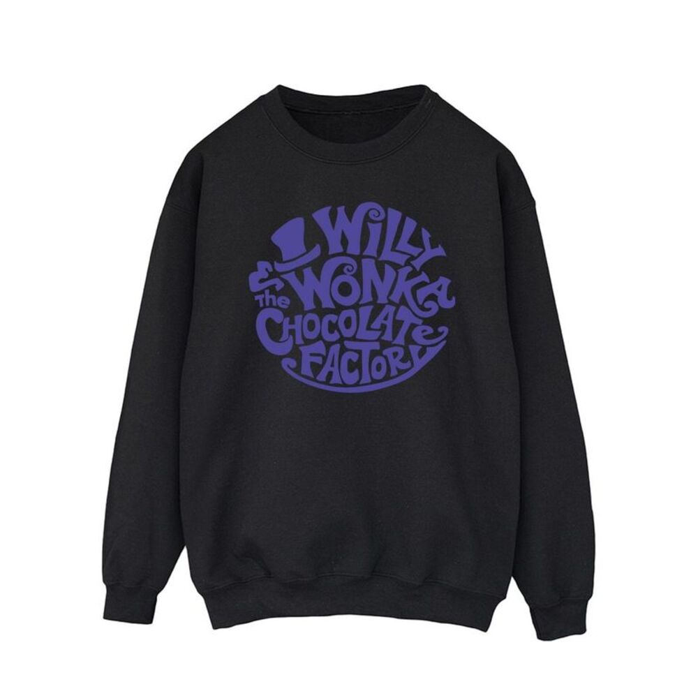 Willy Wonka & The Chocolate Factory Mens Typed Logo Sweatshirt / Black